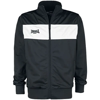 Abbildung von Lonsdale Herren Trainingsjacke Alnwick, Farbe:Black/White, Größe:3XL