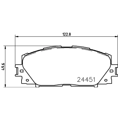 Abbildung von HELLA 8DB 355 014 311 Bremsbelagsatz nicht für Verschleißwarnanzeiger vorbereitet TOYOTA: Prius III Schrägheck, IV Liftback