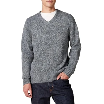 Abbildung von Amazon Essentials Herren Soft Touch Pullover mit Langen Ärmeln und V Ausschnitt, Dunkelgrau Merl, XL