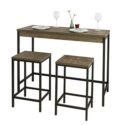 Abbildung von SoBuy Bartisch OGT30, 3 teilig Set Bistrotisch mit 2 Barhockern