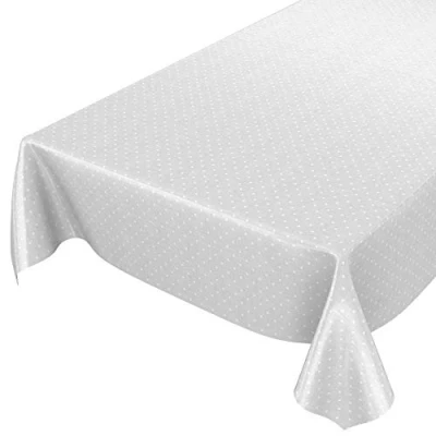 Abbildung von ANRO Wachstuchtischdecke Wachstuch Wachstischdecke Tischdecke Punkte Dots Gepunktet Uni Einfarbig Grau 120x140cm