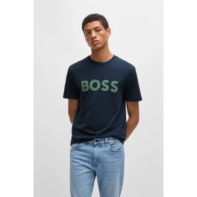 Abbildung von BOSS Thinking Tshirt print, Herren, Größe: 4XL, Dark blue
