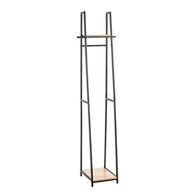 Abbildung von HAKU Möbel Standgarderobe Eiche, schwarz, MDF, Metall Maße: B 38 cm x H 166 T 40 cm, Style: Modern
