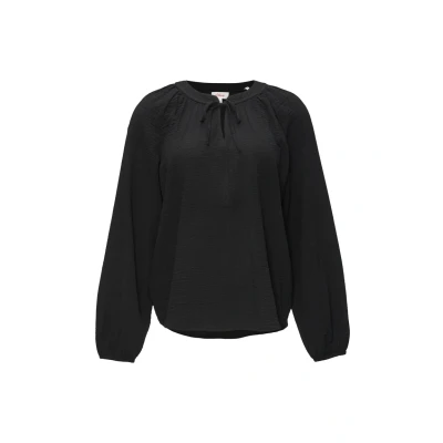 Abbildung von s.Oliver Strukturierte Bluse mit Raffdetails schwarz 36