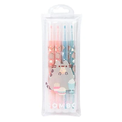 Abbildung von Grupo Erik Textmarker Buntstift Pusheen Filzstifte Pastell Dualspitzen 4 Highlighter Stift, SSGE001