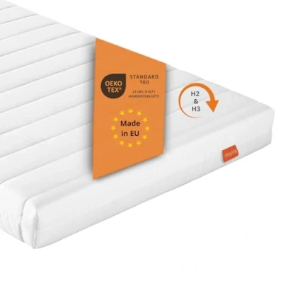 Abbildung von sleepling Matratze Rollmatratze Duo Wendematratze Basic 30, Komfortschaummatratze, Made in EU, Bezug waschbar, Ökotex 100, Härtegrad 2 und 3, 90 x 200 11 cm, weiß