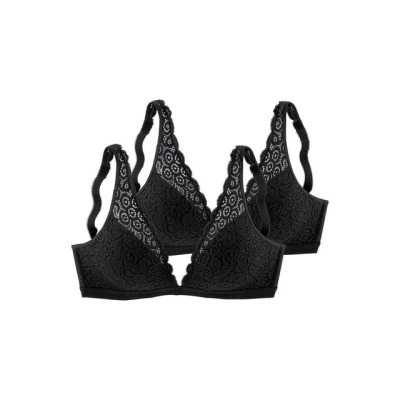 Abbildung von Lascana 2 PACK Triangel BH, Damen, Größe: 80C, Schwarz