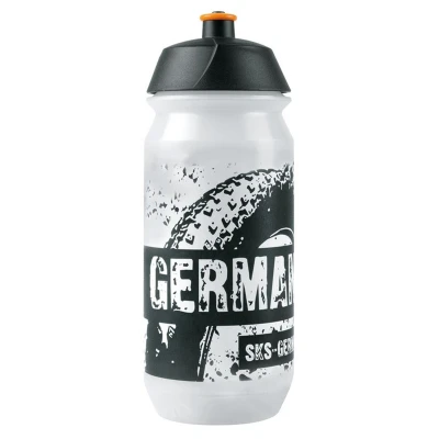 Abbildung von SKS GERMANY TEAM BOTTLE SMALL 500ml Trinkflasche in sportlichem Design, auslaufsicheres Push Pull Ventil, ergonomische Form, abnehmbarer Deckel, transparent, 1size
