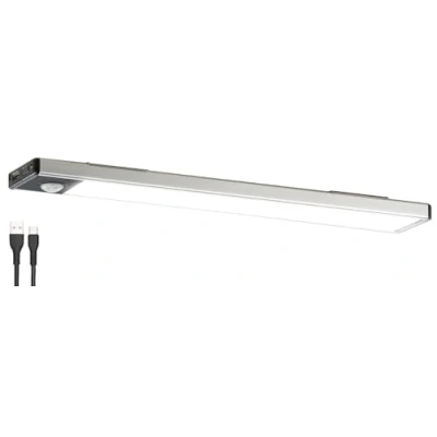 Abbildung von Lunartec LED Lichtleiste kabellos: Akku Lichtleiste, Licht &amp; Bewegungssensor, tageslichtweiß, 23 cm (Lichtleiste akkubetrieben, Lichter Bewegungsmelder Akkus, Batterieleuchte)