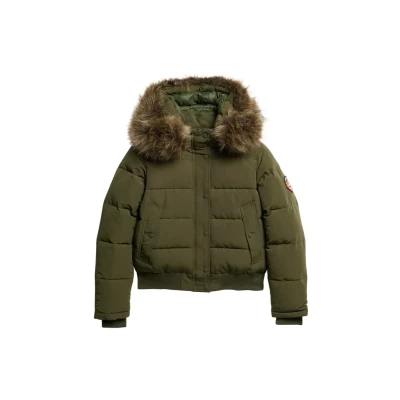Abbildung von Superdry Everest Hooded Winterjacke, Damen, Größe: 38, Army khaki