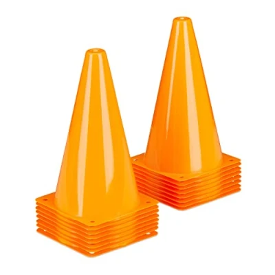 Abbildung von Relaxdays Unisex Jugend Pylonen 16er Set Fußball Hundetraining Pferdesport Markierungskegel 23 cm Verkehrsh, orange, 16 EU