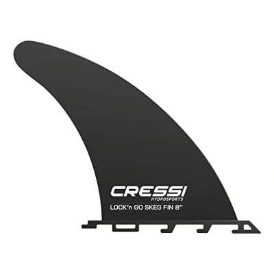 Abbildung von Cressi Unisex Adult Lock&#039;N Go Skeg Fin 8&#039;&#039; Starre abnehmbare Driftflosse, Schwarz, 20 cm