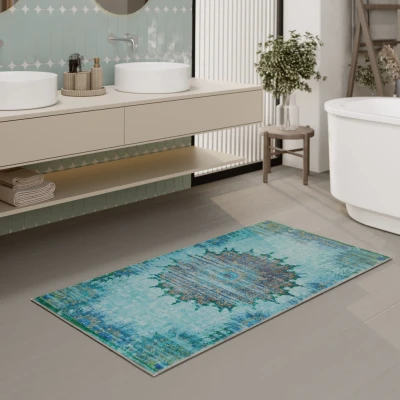 Abbildung von Wecon home Badematte &quot;Healing&quot;, Höhe 0,5 mm, fußbodenheizungsgeeignet, Vintage, waschbar, rutschfest, schnell trocknend, robust, Badteppich
