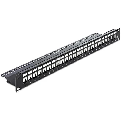 Abbildung von DeLock 19″ Keystone Patchpanel 24 Port schwarz