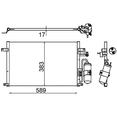 Abbildung von MAHLE ORIGINAL AC 644 000S Klimakondensator mit Dichtring, Trockner 589 CHEVROLET: Epica Limousine