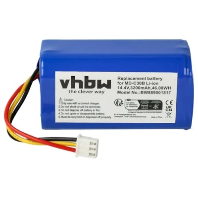 Abbildung von vhbw 1x Akku kompatibel mit Blaupunkt Bluebot Xboost BPK VCBB1XB Saugroboter (3200 mAh, 14,4 V, Li Ion)