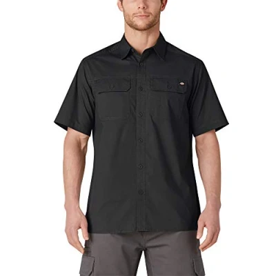 Abbildung von Dickies, Herren, Ripstop Kurzarmhemd, legere Passform, RINSED BLACK, XL