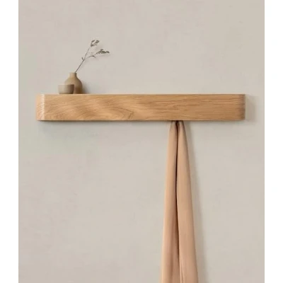 Abbildung von Kazai. Wandgarderobe &#039;Toke&#039; Moderne Design Garderobe mit verdeckten Wandhaken Garderobenpaneel aus Massivem Echtholz Furnier Eiche