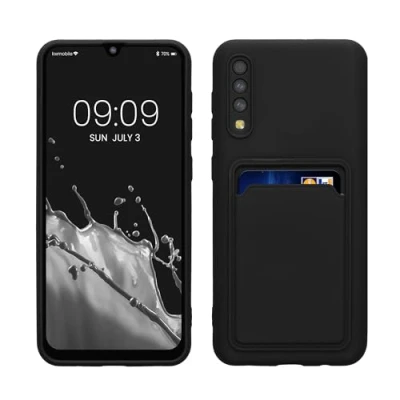 Abbildung von kwmobile Handyhülle kompatibel mit Samsung Galaxy A50 Hülle Handy Cover Fach für Karten in Schwarz