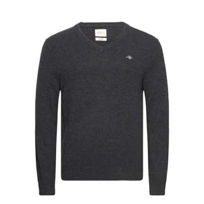 Abbildung von GANT V NECK Strickpullover, Herren, Größe: Medium, Dark charcoal melange