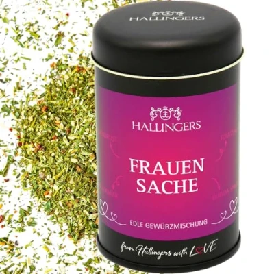 Abbildung von Hallingers Frauensache Gewürz Mischung für Salat, Gemüse &amp; Geflügel (Dose) Adventskalender Neuheiten befüllen Neues Zuhause Ruhestand Genesung