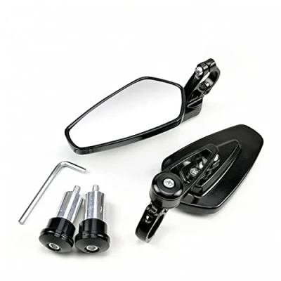 Abbildung von Motorradspiegel 1 Paar 7/8 &quot;22mm Motorrad Aluminium Bar End Seite Rückspiegel Universal Fahrrad Lenker Rückspiegel(Schwarz)