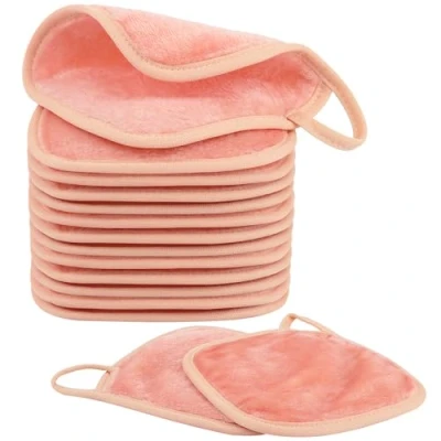 Abbildung von Nineigh 15 Stück Abschminktücher Waschbar, x cm Abschminktuch aus Mikrofaser Wiederverwendbare Abschminkpads Gesichtsreinigungstuch für Daily Travel Erase Cosmetic, Rosa