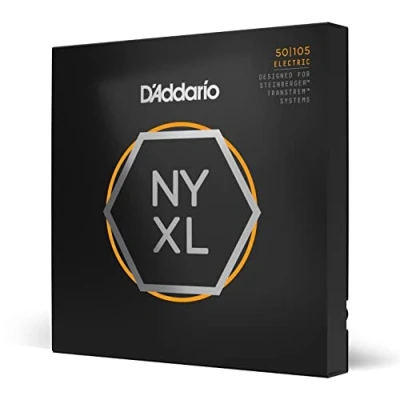 Abbildung von D&#039;Addario E Bass Gitarrensaiten Saiten Bassgitarre NYXLS50105 mit vernickeltem Draht umsponnene für Bassgitarren, mittlere Spannung, 50 105, Kugel an beiden Enden, volle Größe