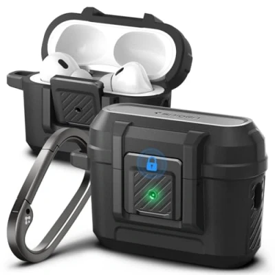 Abbildung von Spigen Lock Fit Hülle Case Kompatibel mit AirPods Pro 2. Generation (2023/2022) Schwarz