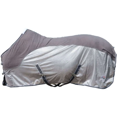 Abbildung von HKM Fliegendecke Comfort Fleece Grau/Natur/Blau