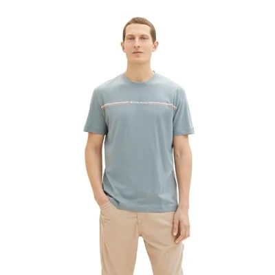 Abbildung von TOM Tailor Tshirt print, Herren, Größe: Small, Grey mint