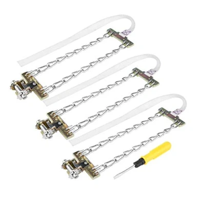 Abbildung von Keenso Auto Reifen Ketten, 3 stücke Stahl Schneekette Eisige Autobahn Anti Rutsch Reifenkette 165 195mm / 205 225mm 235 285mm für PKW SUV (205 225mm) Ketten