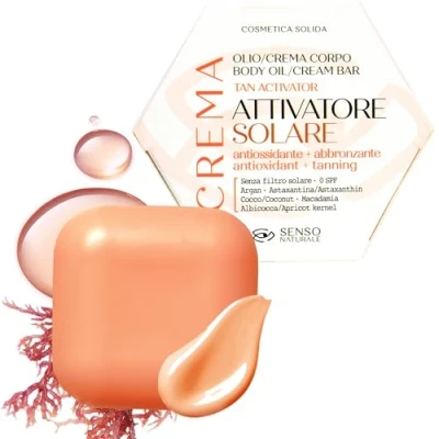 Abbildung von SONNENAKTIVATOR Festes Körperöl: Bräunungsbeschleunigende Creme mit feuchtigkeitsspendendem Astaxanthin die stärkste Bräunungslotion Arganöl, Sheabutter, Kakao und Kokosöl Vegan