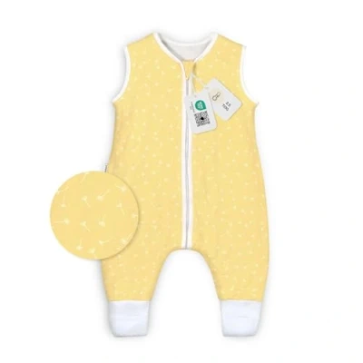 Abbildung von Ehrenkind® Babyschlafsack Schlafsack mit Füßen 2.5 TOG Bio Baumwolle Ganzjahres Baby Gr. 90 Farbe Vanille Weiße Pusteblume Oeko Tex winter und Sommer Kinder