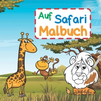 Abbildung von auf Safari Malbuch: 37 tolle Motive mit exotischen Tieren zum Ausmalen Beschriftung der Tiernamen Deutsch und Englisch Lernen erster Vokabeln für Kinder ab 3 Jahren