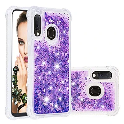 Abbildung von KBIKO zxl Kompatibel mit Samsung Galaxy A20E Glitzer Handyhülle, Glitter Hülle Leicht Flüssig Treibsand Case TPU Bumper Schutzhülle Mädchen Frauen für / A10E.Purple YBL