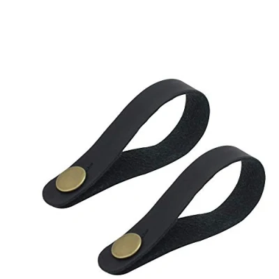 Abbildung von Alnicov Gitarrengurt Ukulelenriemen Knopf Kunstleder Spindelstock Adapter für Ukulele Akustikgitarre 2St. (Schwarz)