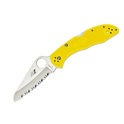 Abbildung von Spyderco Salt 2 Yellow Serrated Taschenmesser Gelb, Klingenlänge: 7,6 cm, 01SP231