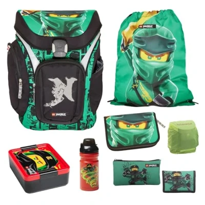 Abbildung von LEGO® Bags Schulranzen Explorer (Set, 8 tlg., inkl. Brotdose und Trinkflasche), Lego Ninjago GOLDEN POWER Ninja Kämpfer LLOYD