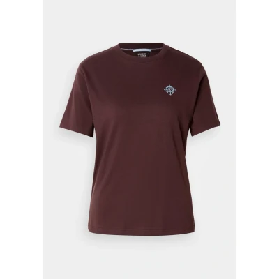 Abbildung von Scotch &amp; Soda Regular FIT WITH Chest Artwork Tshirt print, Damen, Größe: Medium, Chocolate plum