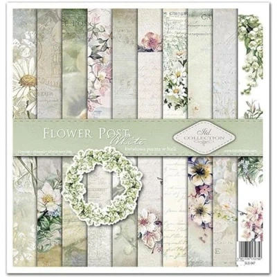 Abbildung von ITD Collection Scrapbooking Paket 12x12 inches, Papier, Dekorpapier, Decoupage, Kartenherstellung, Papiergröße 310 x 320 mm (Flower Post White, SLS047)