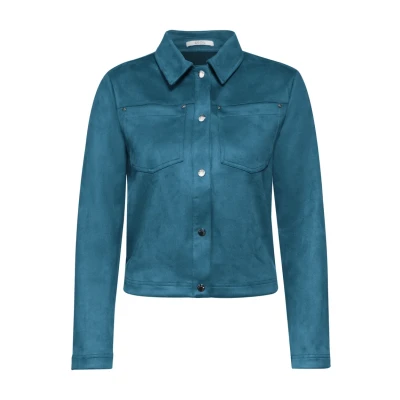 Abbildung von CECIL Damen B212321 Jacke im Velours Look, Celestial Aqua Blue, XL