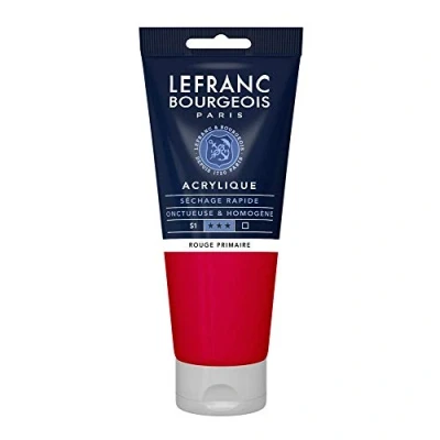 Abbildung von Lefranc Bourgeois 300416 Fine Acrylfarbe Primärrot, 200ml Tube, cremige auf Wasserbasis, schnell trocknend, lichtecht, wasserfest