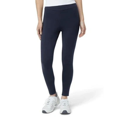 Abbildung von HUE Damen Leggins mit breitem Bund, Blickdicht, Baumwolle, Strumpfwaren, Marineblau, M