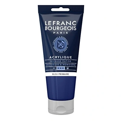 Abbildung von Lefranc Bourgeois 300415 Fine Acrylfarbe Primärblau, 80ml Tube, cremige auf Wasserbasis, schnell trocknend, lichtecht, wasserfest