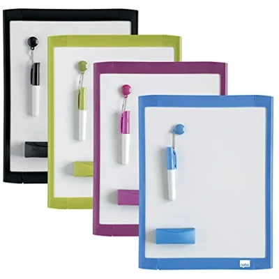 Abbildung von Nobo Magnetisches Mini Whiteboard mit Farbigem Rahmen, Trocken Abwischbar, Wandmontage, Inkl. Stift, Magneten, Tafelwischer &amp; Schaumstoff Klebepads, 216 x 280 mm, 1903816