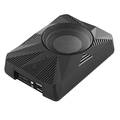 Abbildung von ETON USB 6AR sehr kompakter 150 mm / 6 Zoll Untersitz Aktiv Subwoofer für PKWs und Reisemobile, leistungsstarke aktive Underseat Bassbox mit Verstärker, Langhub Woofer, 160 Watt