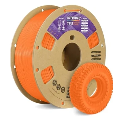 Abbildung von OVERTURE TPU Filament kg 1,75 mm, flexibles für 3D Drucker, hohe Flüssigkeit, Maßgenauigkeit +/ 0,02 Drucker (Neon Orange)