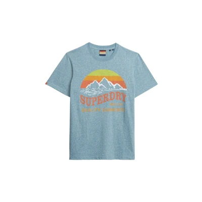 Abbildung von Superdry Classic Great Tshirt print, Herren, Größe: Large, Desert sky blue grit