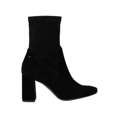 Abbildung von WOJAS Damenstiefeletten Stiefeletten aus Veloursleder elegante Damenschuhe Schuhe mit Absatz Ideal für Herbst Schwarz 5501561 Gr 37